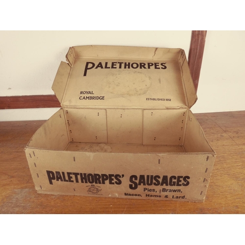 470 - A vintage cardboard storage box, 'Palethorpes Sausages'.