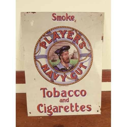 471 - A metal advertising plaque for Players Navy Cut tobacco and cigarettes.