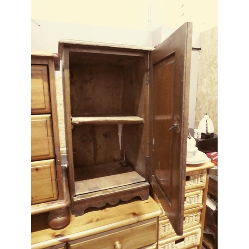 504 - An antique wooden bedside locker, measuring 70cmx35cmx35