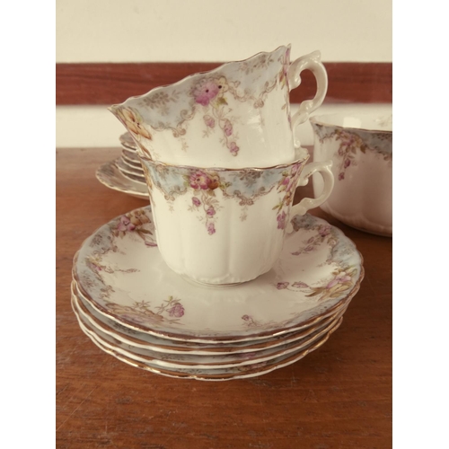 505 - An antique bone china tea set.