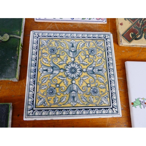 525 - A stunning collection of various antique/ vintage tiles.