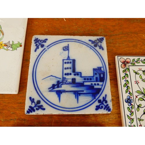 525 - A stunning collection of various antique/ vintage tiles.