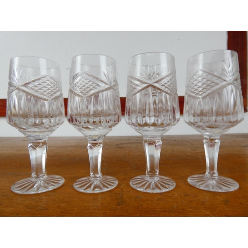 535 - A set of 4 Tyrone crystal glasses.