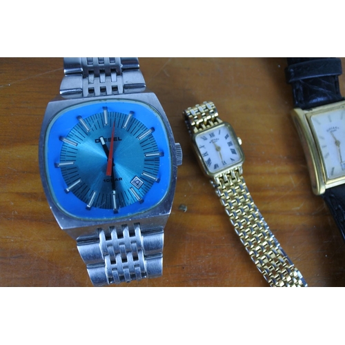 587 - A Rotary wrist watch and two others.