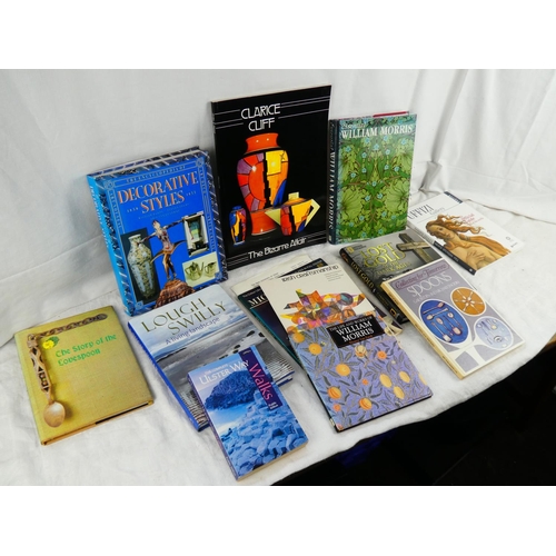 14 - An assortment of reference books to include Clarice Cliff, William Morris and more.