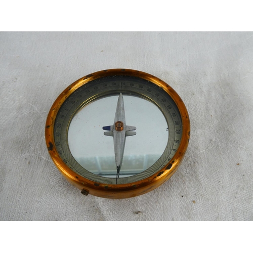 19 - An antique brass Deflection Magnetometer.