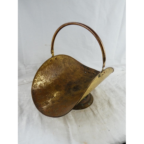 20 - An Irish vintage brass log basket.