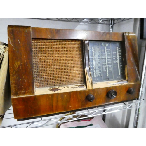 25 - A vintage Pilot valve radio.