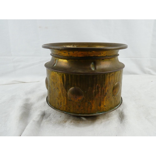 9 - A large vintage brass plant pot.