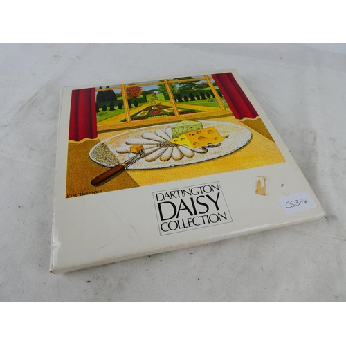 576 - A vintage Dartington Daisy glass dish in original box.