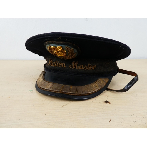 An antique British Railway 'Station Master' hat.