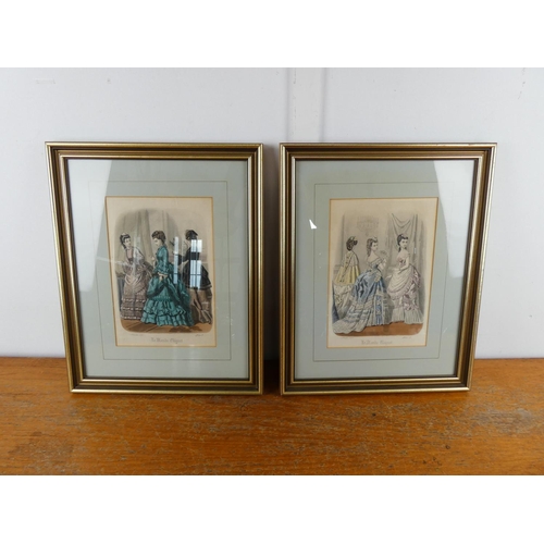 1 - A pair of antique style French prints.