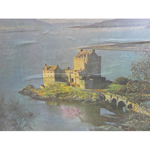 112 - A large vintage print of a castle scene, measuring 41