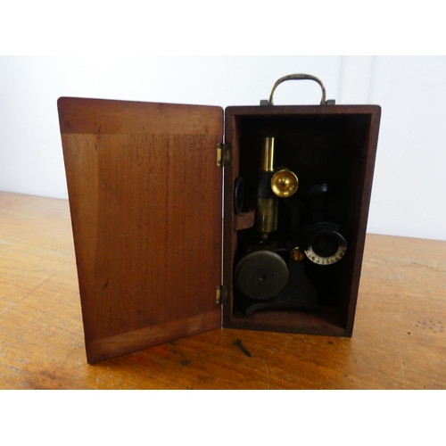 115 - A stunning cased brass microscope.