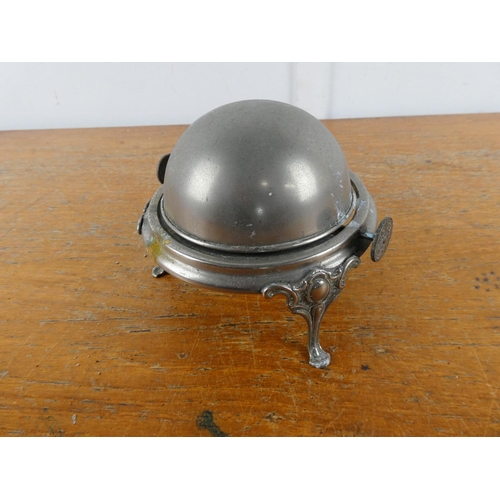 156 - A silver plate domed butter dish.