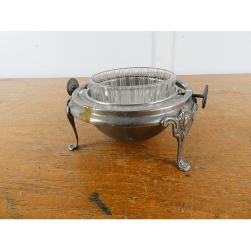 156 - A silver plate domed butter dish.