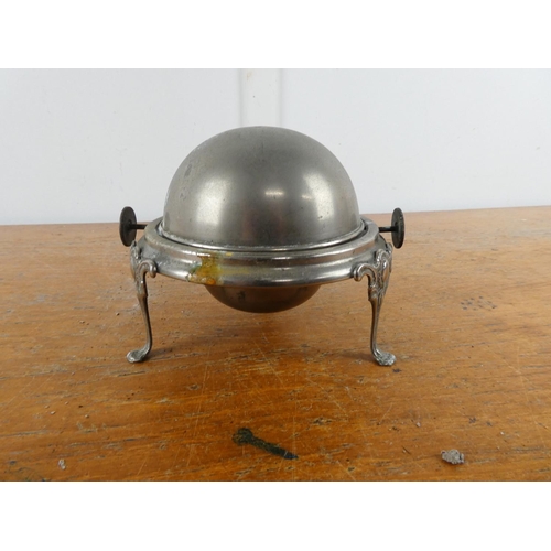 156 - A silver plate domed butter dish.