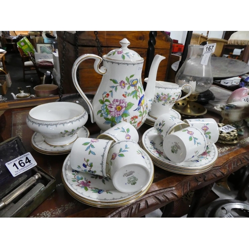 165 - A stunning Aynlsey  'Pembroke' bone china coffee set including coffee pot, milk jug and sugar bowl