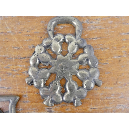 168 - Five vintage horse brasses.