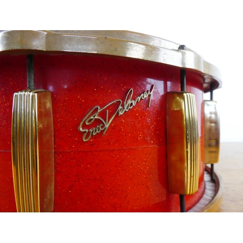 17 - A vintage 1960's signature Eric Delaney snare drum, measuring 36cm in diameter.
