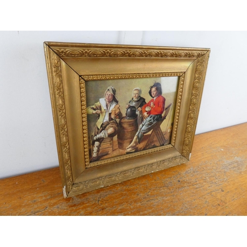 173 - An antique style gilt framed print, measuring 15