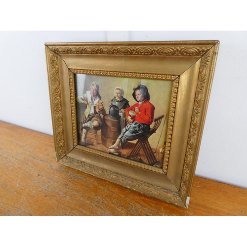 173 - An antique style gilt framed print, measuring 15