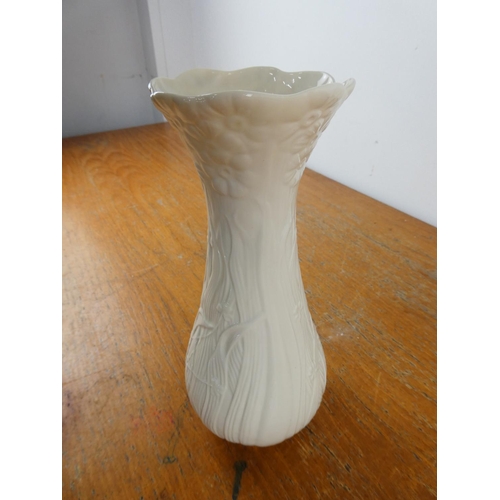 185 - A Belleek pottery 'Daisy' tall vase.