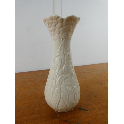 185 - A Belleek pottery 'Daisy' tall vase.