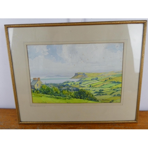 193 - An early framed watercolour 'Fairhead, Ballycastle'  signed Sam McLarnon, measuring 19