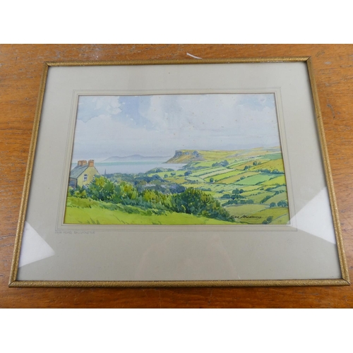 193 - An early framed watercolour 'Fairhead, Ballycastle'  signed Sam McLarnon, measuring 19