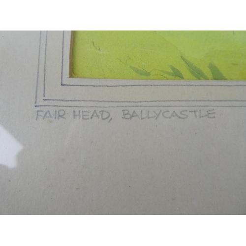 193 - An early framed watercolour 'Fairhead, Ballycastle'  signed Sam McLarnon, measuring 19