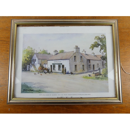 215 - A framed Frank McKelvey print, 'Half Way House', measuring 17.5