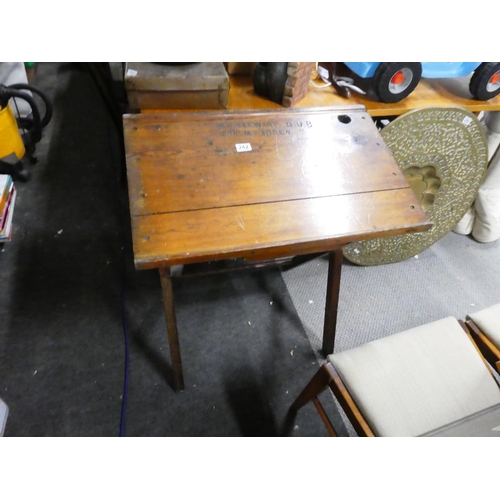 242 - A stunning antique school desk inscribed W H Stewart Q.U.B. and Jon McFadden.