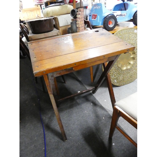 242 - A stunning antique school desk inscribed W H Stewart Q.U.B. and Jon McFadden.