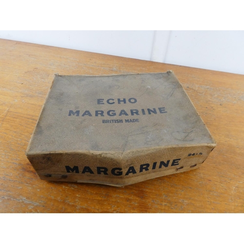 264 - A vintage Echo Margarine box and a collection of gramophone records.