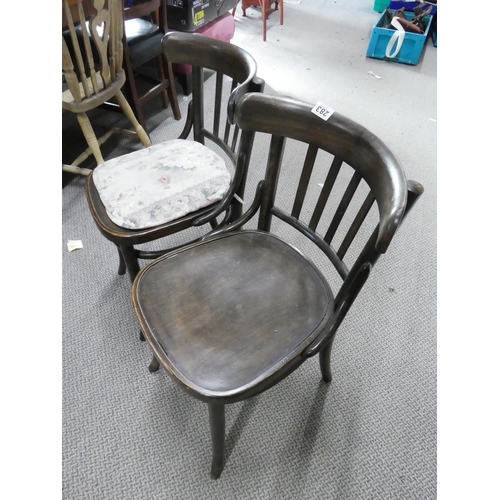 283 - Two Bentwood style bar chairs.