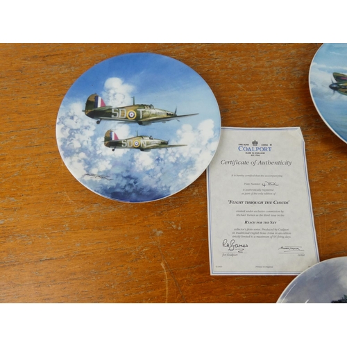 30 - A collection of five Coalport 'Reach for the Sky' collectors plates (4 with certificates).