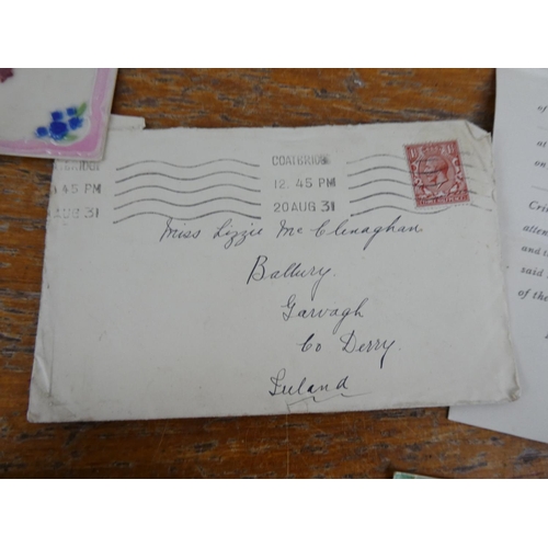 319 - An interesting lot of paperwork to include antique death notices, postcards and greeting cards.