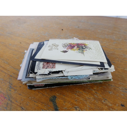 321 - An interesting lot of paperwork to include antique death notices, novelty postcards and more.