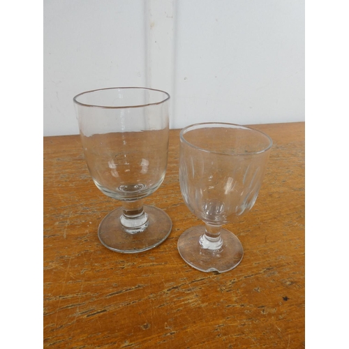 345 - Two antique rummer glasses (one a/f).