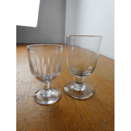 345 - Two antique rummer glasses (one a/f).