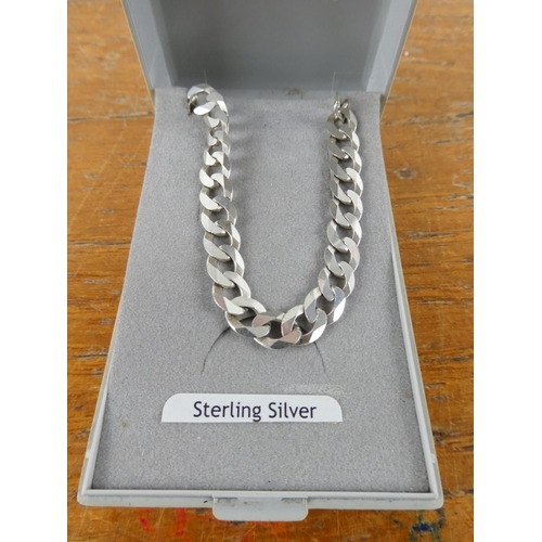 359 - A sterling silver curb necklace 32.1g.