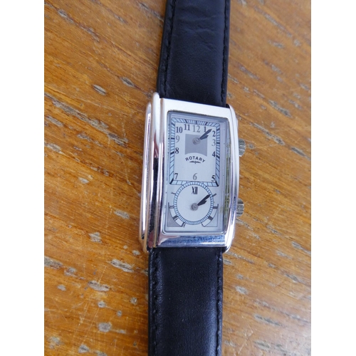 377 - A Rotary ladies wrist watch with leather strap.