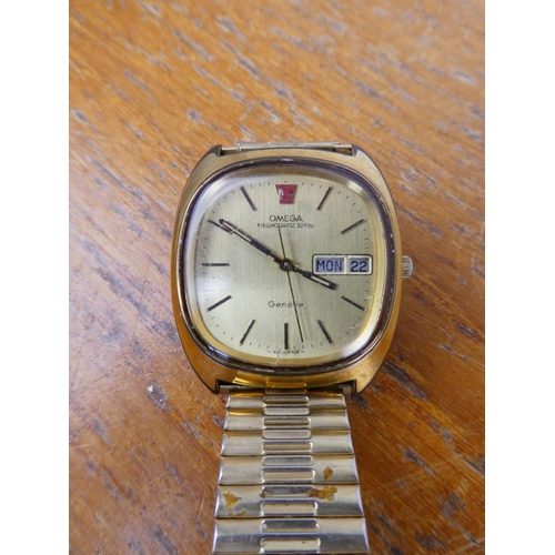 379 - An Omega mega quartz wrist watch for parts.