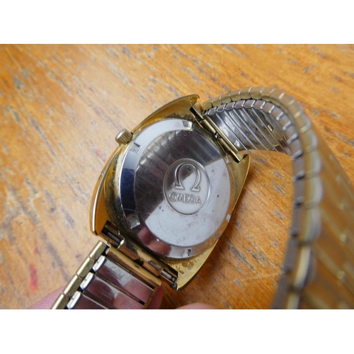 379 - An Omega mega quartz wrist watch for parts.