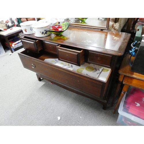 91 - A Stag dressing table and mirror for restoration, measuring 41