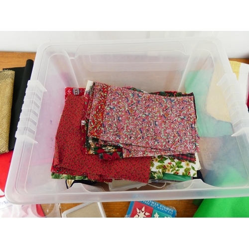 95 - A box of assorted fabric.