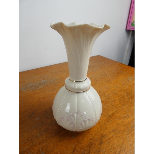 99 - A set of three Belleek pottery 'Rossmore' vases.