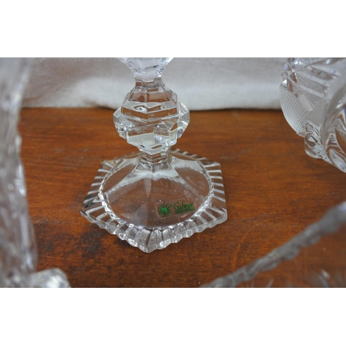 435 - A Galway crystal candleholder and more.