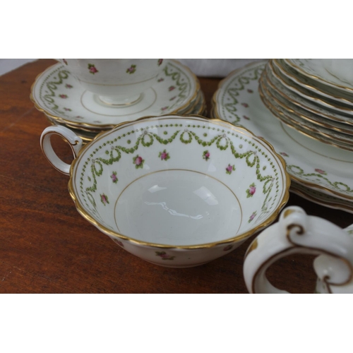 437 - An antique Crescent & Son tea set with floral pattern.